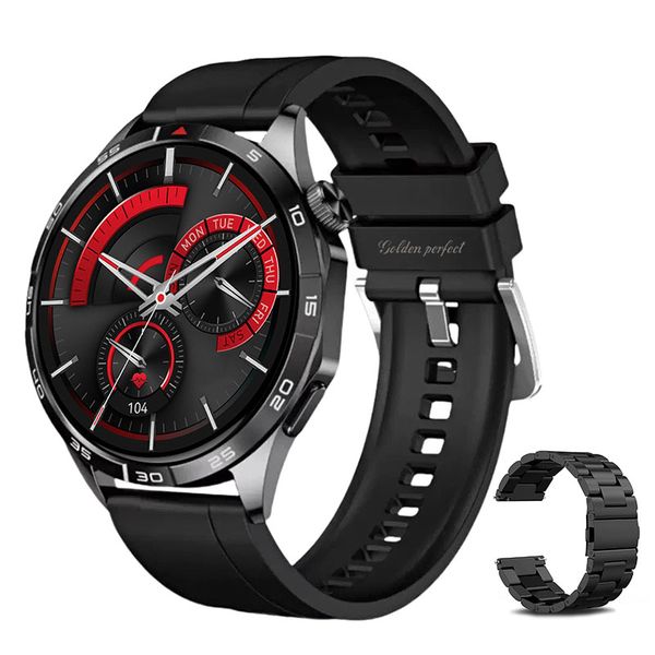 Men's Hero Smartwatch Android &amp; iOS Compatible 1.43" Black Dual-Strap