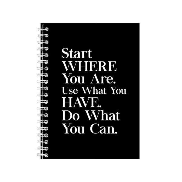 Start A5 Notebook Spiral Lined Motivational Saying Graphic Notepad Gift 185