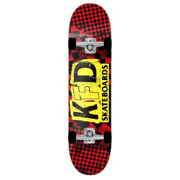 KFD Complete Skateboard - Checkers Ransome - Red - 7.5