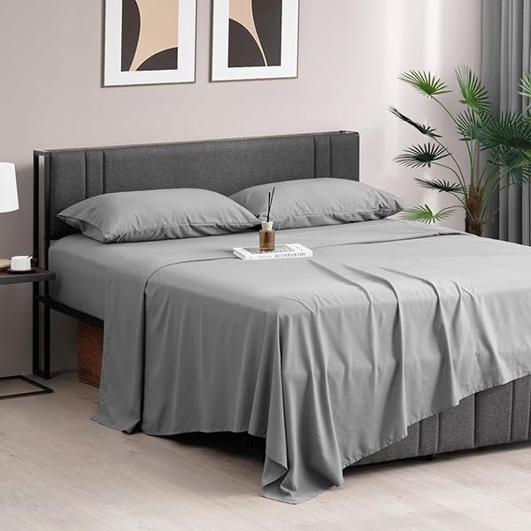 Wonder Towel Luxury Wrinkle Resistant Hotel Sheet Set Double Grey