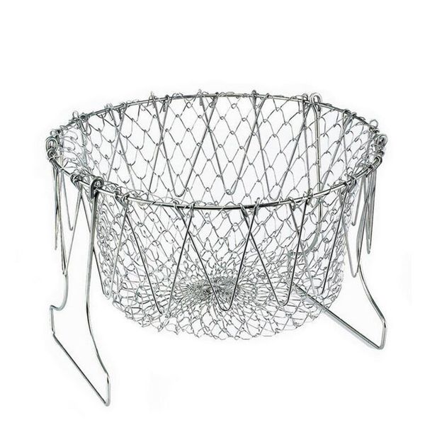 Multi-functional Folding Cooking Frying Rinsing Steaming Basket
