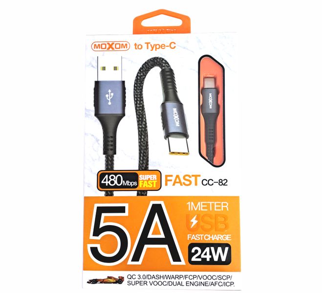 5A 1 Meter USB Fastcharging cable 24W Moxom