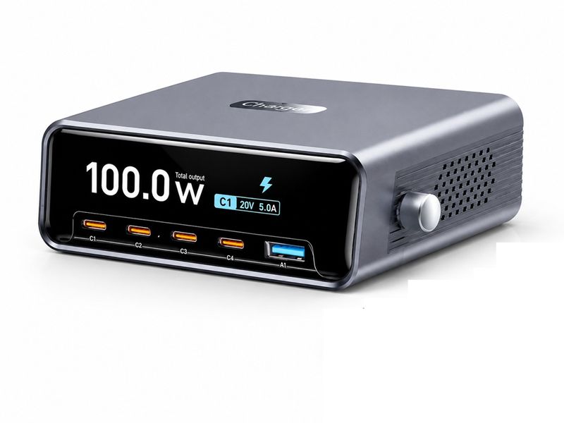 100W Fast Charging Station USB-C PD Multi Port Desktop Charger Universal