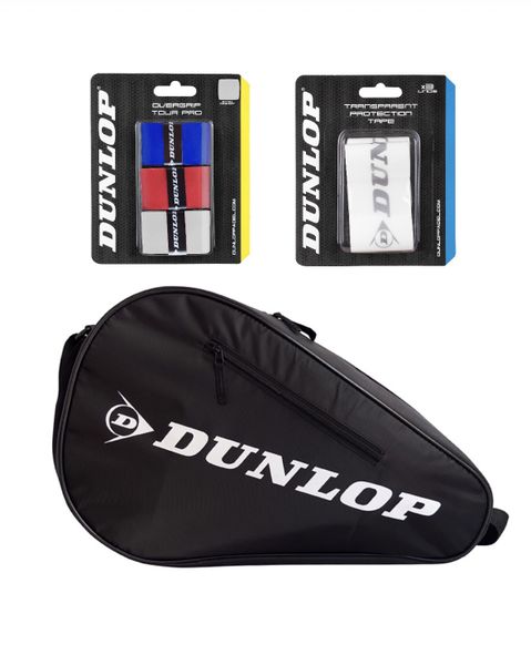 DUNLOP Paletero 2 Bat Padel Bag &amp; Overgrips &amp; Protection Bat Tape Combo