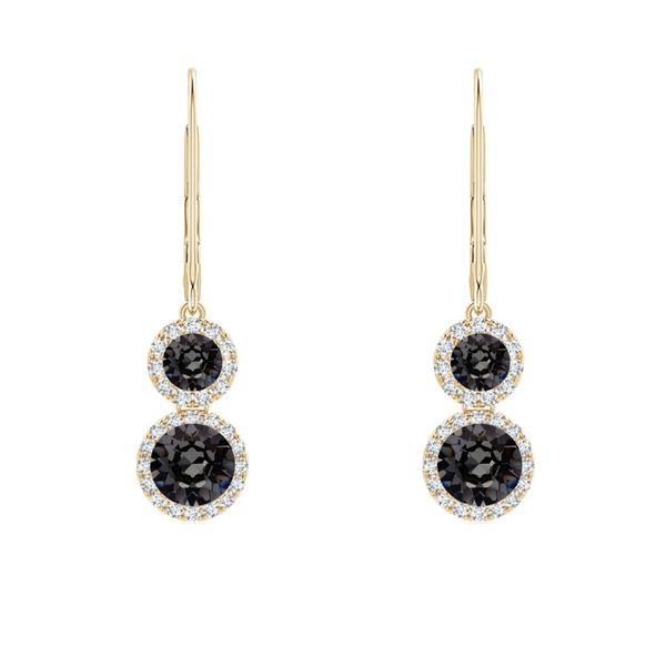 Stella Luna Coco Earring - Swarovski Silver Night Crystal Rose