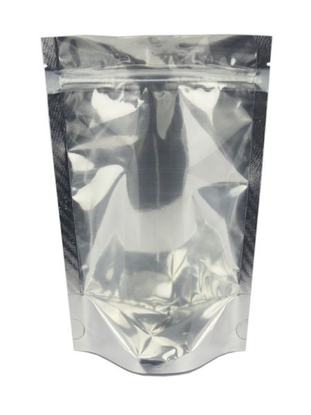 50 Piece Stand Up Resealable Metalized Transparent Pouch -130mm x 150mm