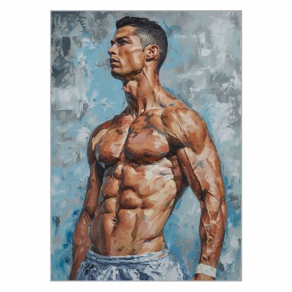 Ronaldo Shirtless Painting Poster - A1