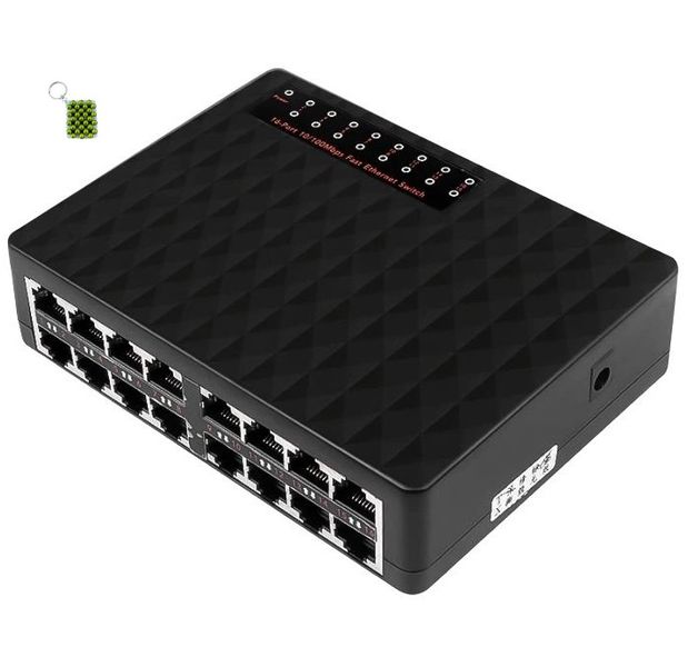 Mini 16 Port Ethernet Switch - Expand Your Network Connectivity +Keychain