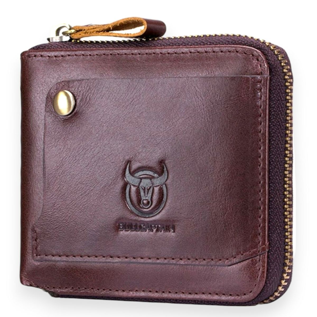 Bullcaptain Ranger RFID Blocking Men's Bifold Genuine Leather Wallet Brown