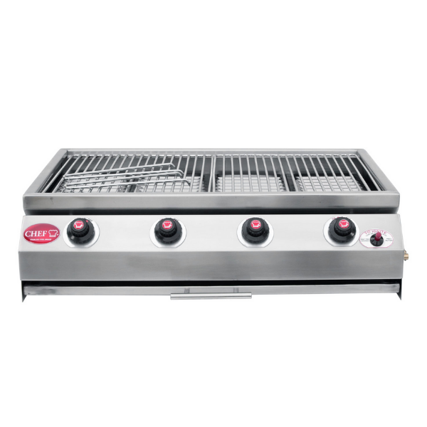 Chef Slimline Built-in 4-Burner Stainless Steel Indoor/Outdoor Gas Braai