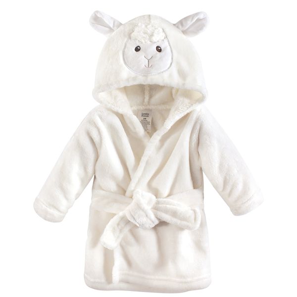 Baby Bathrobe Ultra Soft White Lamb - One size (0-9 mths) - Luvable Friends