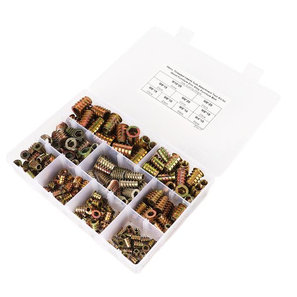 200 Pieces Zinc Alloy Threaded Inserts (M4-M10)