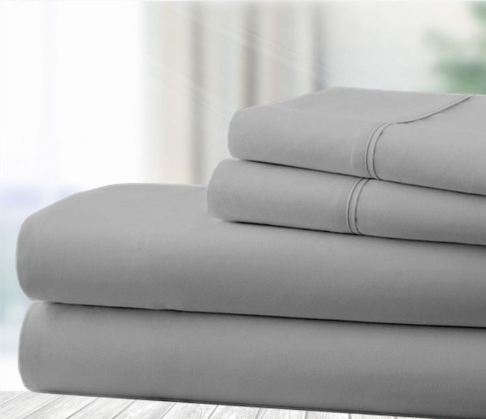 Wonder Towel Luxury Wrinkle Resistant Double Sheet Set 4 pcs Light Grey