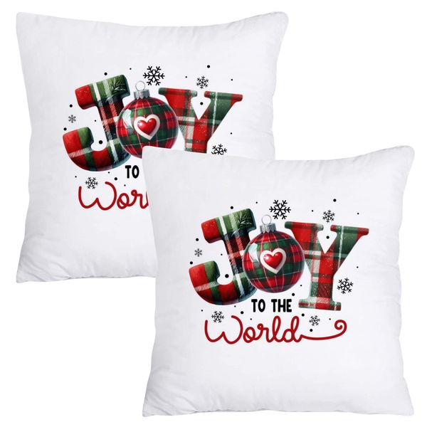 Scatter Cushion Cover Set - Joy to the World - 50cm x 50cm