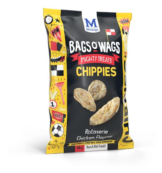 Montego Bags O' Wags - Chippies Chicken Dog Treats 28 g (Pack of 24)