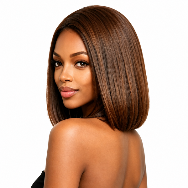 Magic Short Straight Bob Wig Side/C Part Blunt Cut Synthetic Glueless Wig