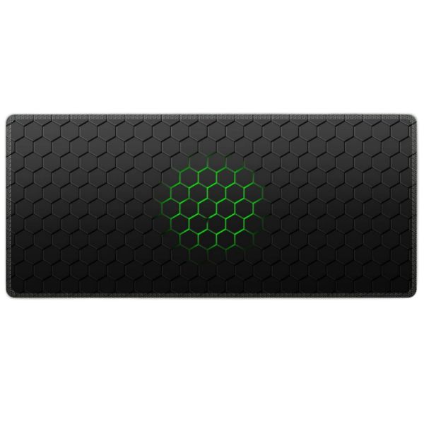 Large Gaming Desk Mat, Hexagonal Design Cool Extended Mouse Pad - Green