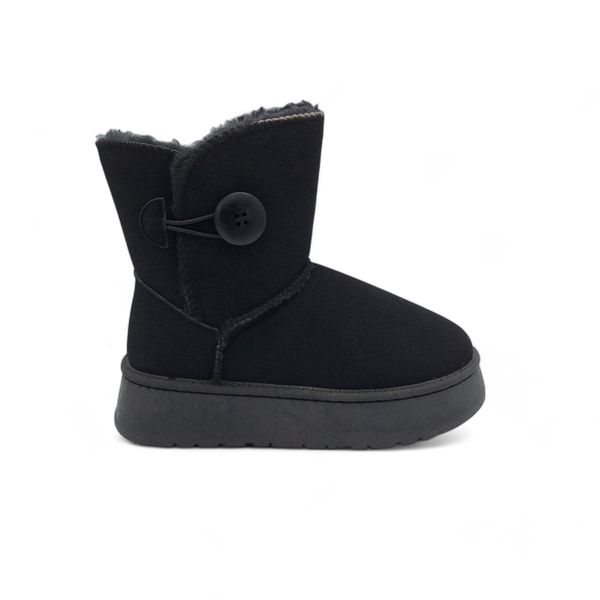 TTP Women's Platform Fur Lined Ankle Boots with Single Button XBK2