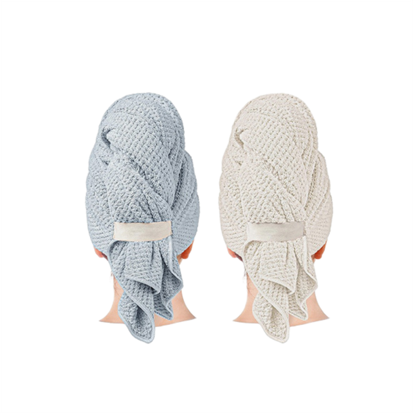 2Pcs Large Microfiber Hair Drying Towels, Anti-Frizz for Long Hair