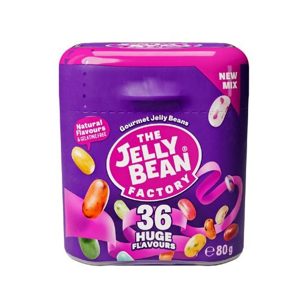 The Jelly Bean Factory - 36 Mix Square Jar - 2 x 80g (2 Jars)