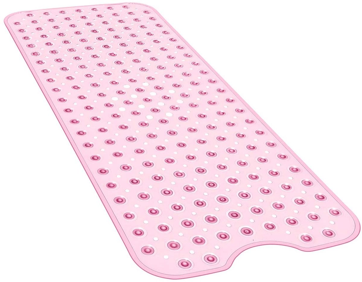 NonSlip PVC Bathroom Bath / Shower Mat with Polka Dot Texture Light
