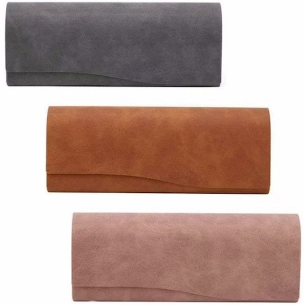 A Set Of 3 Glasses Cases, Foldable PU Leather Glasses Case