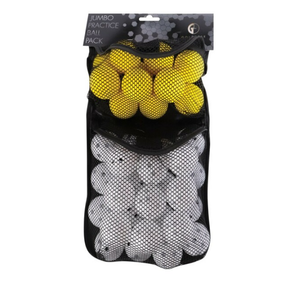 Golfgear Jumbo Practice Ball Pack Foam &amp; Plastic Golf Balls in Net Bag
