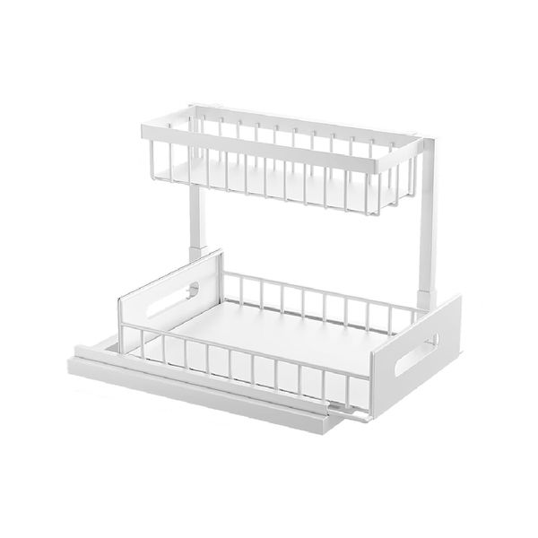 2-Level Kitchen Shelving/Sink Pull-Out Storage/Bathroom Sink Storage