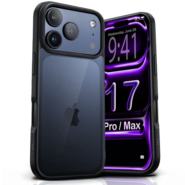 ORRO Clear Case with Black Trim - Compatible with iPhone 17 Pro &amp; Pro Max