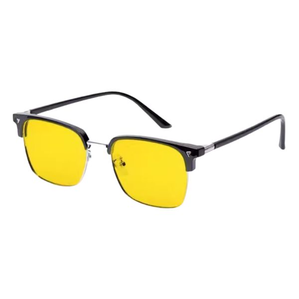 Yellow Retro Sunglasses, UV Protective Lenses/Night Vision