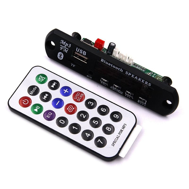 Car MP3 WMA Decoder Board 12V USB TF Radio Audio Module Bluetooth & Remote