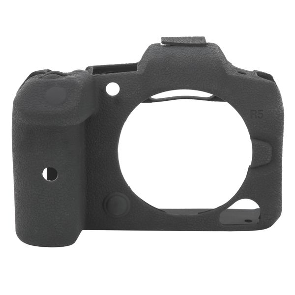 Camera Silicone Cover Compatible with Canon EOS R5, Black Lychee