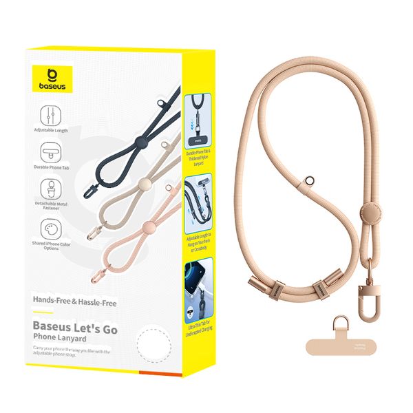 Baseus Let's Go Phone Lanyard: Neck &amp; Crossbody, 20kg Load, 35-70cm Strap