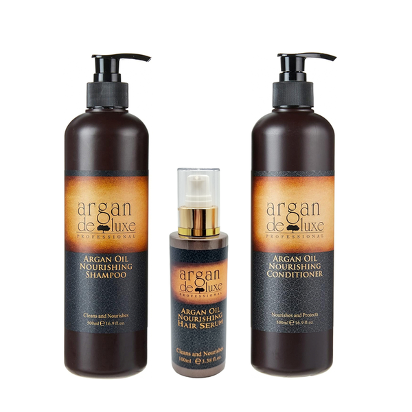 Argan Deluxe Professional - Luxurious Three-Piece Argan Oil Hair Care Set