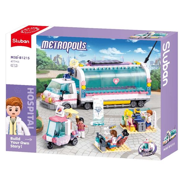 Sluban Building Set: Metropolis Hospital - Mobile Nursing Car - 277 Pieces