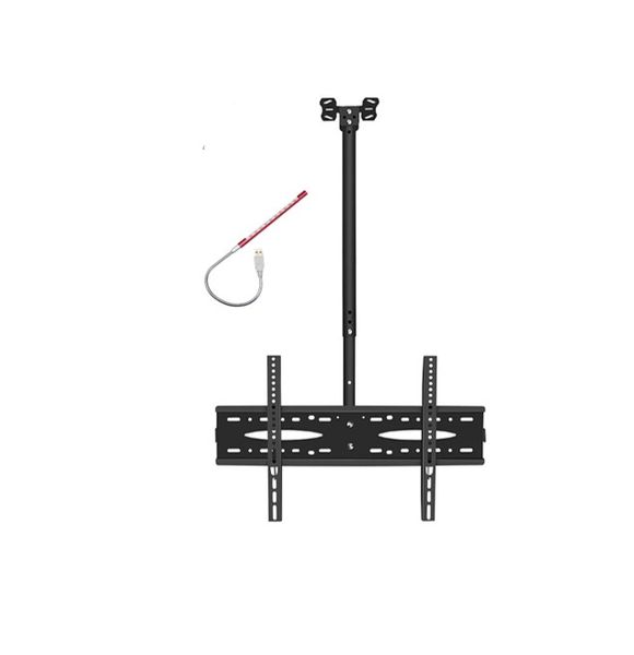 Premium Steel Ceiling Mount Stand for 32-72 Inch Flat Panel TVs + USB Light