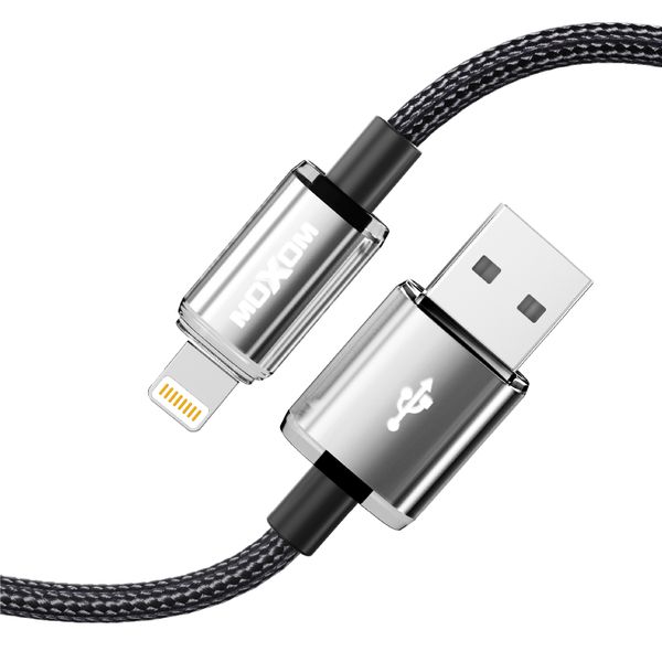 MOXOM MX-CB208 Lightning USB Cable - 3.0A Fast Charging | Black