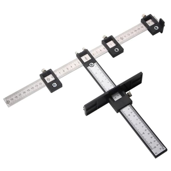 Tool Multifunctional Carpentry Punch Locator Drill Guide Ruler -41cm