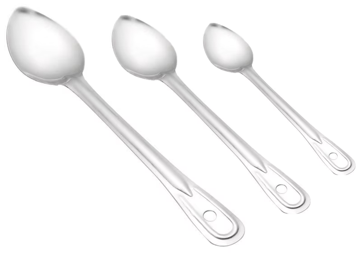 Set 3 Stainless Steel Long Hand Serving spoons | Shop Today. Get it ...