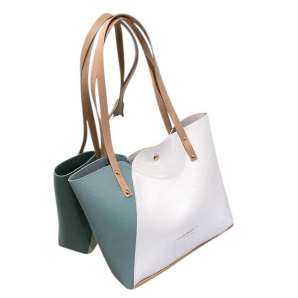 Women's Large Faux Leather Tote Bag -