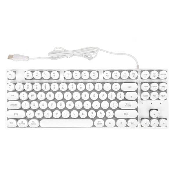Round 87 Key Keyboard RGB, Ergonomic, White