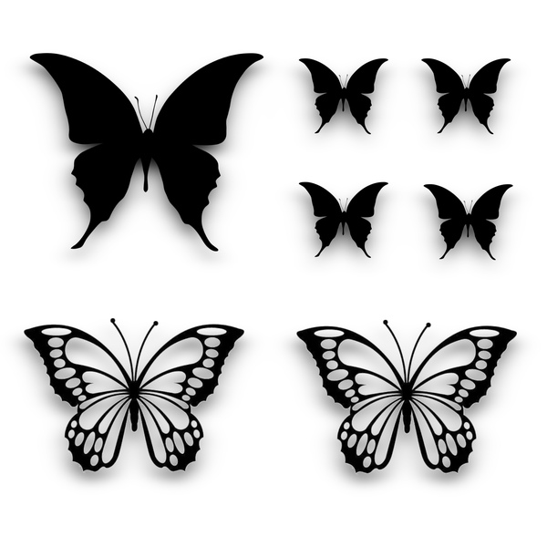 TrendSpire Butterfly Combo Vinyl Stickers - Set of 7