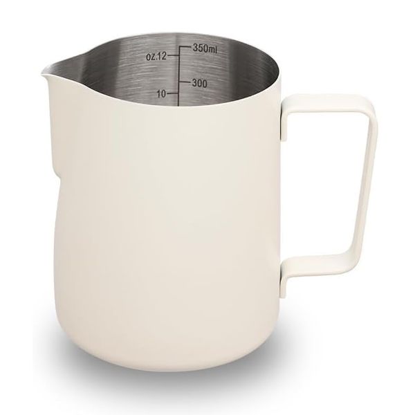 Stainless Steel Milk Frothing Jug 350ml - White