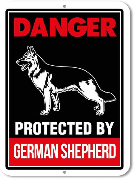 Danger Protected By German Shepherd Sign 29X29Cm image