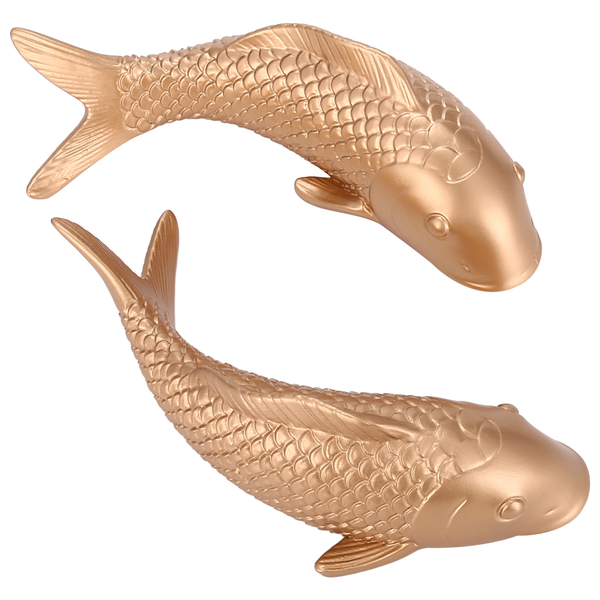 2 Pcs Carp Golden Fish Wall Hanging Ornament Personality Fish Figurine