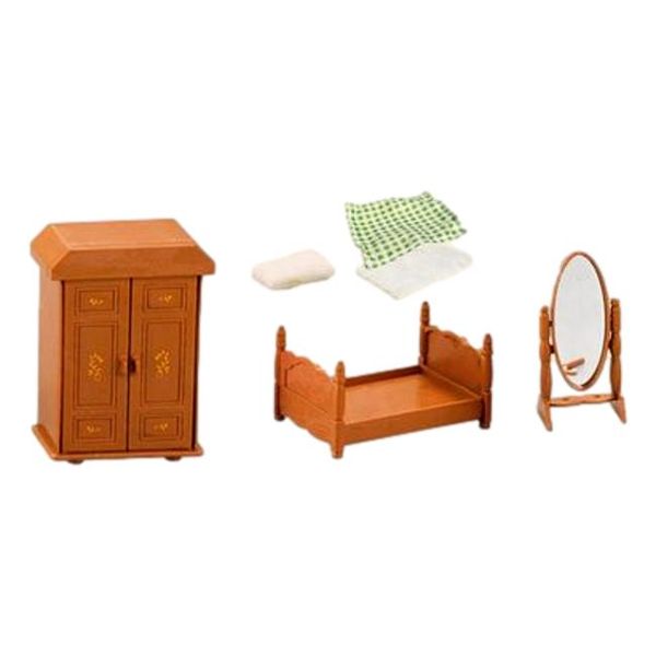 B14 Wardrobe, Bed with Bedding and Standing Mirror