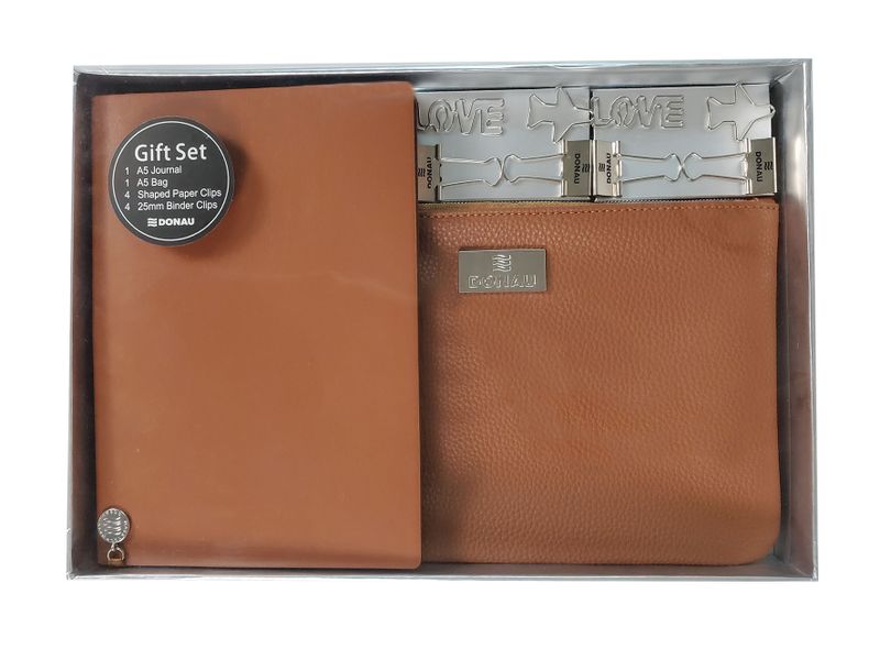 Donau A5 Soft Journal &amp; bag gift set tan