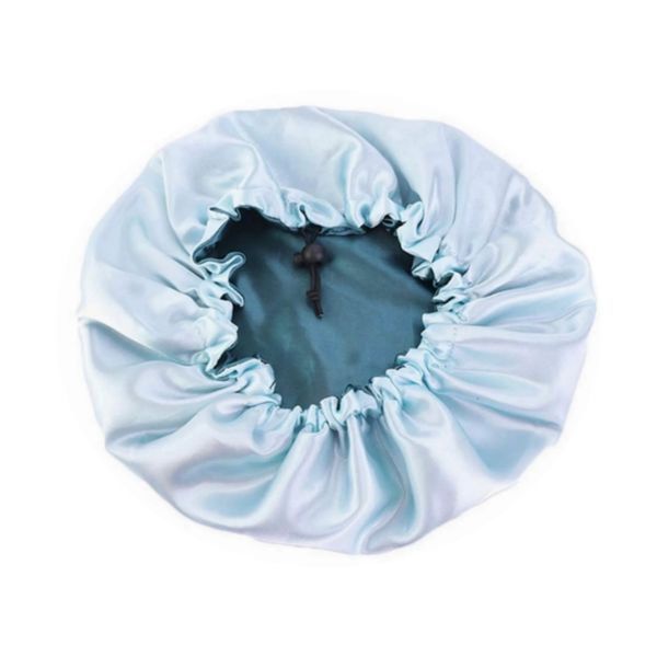 Kiddies Turquoise Blue Adjustable and Reversible Duchess Satin Bonnet