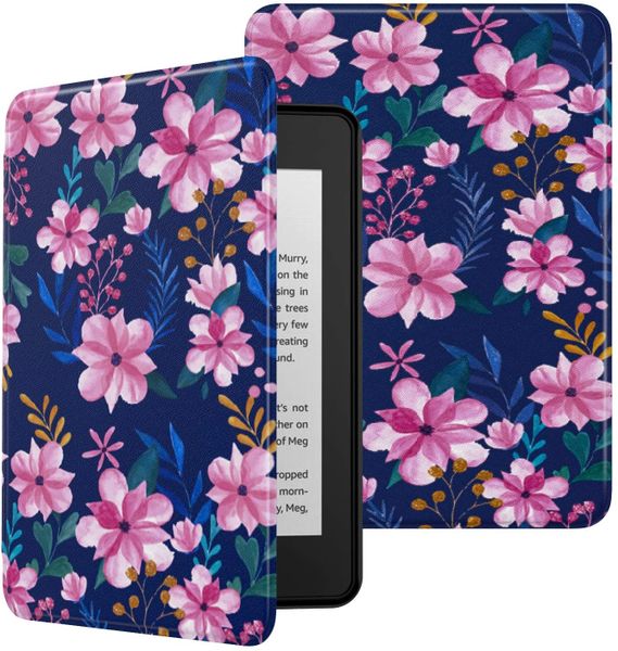 Moko Case Fits Kindle Paperwhite 10th Generation Blue &amp; Pink Flower
