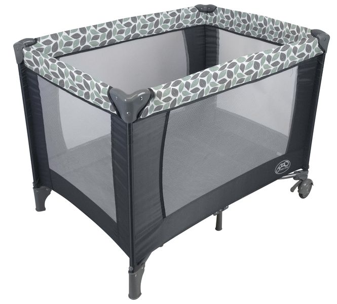 Baby Links Maxwell Cot with 2 Layers, Anti-Slip Feet &amp; Wheels with Carry Bag